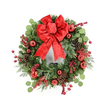Classic Design Ecofriendly 30inch Pvc Artificial Christmas Wreath Christmas Green Farmhouse Wreath