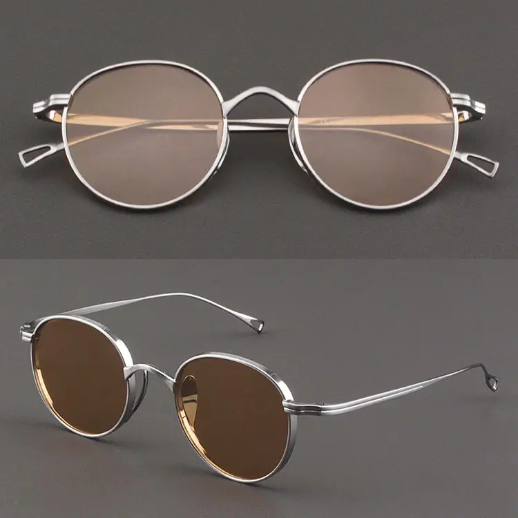 New Fashion Silver Adult Retro Vintage Round Sunglasses Men 100% ...