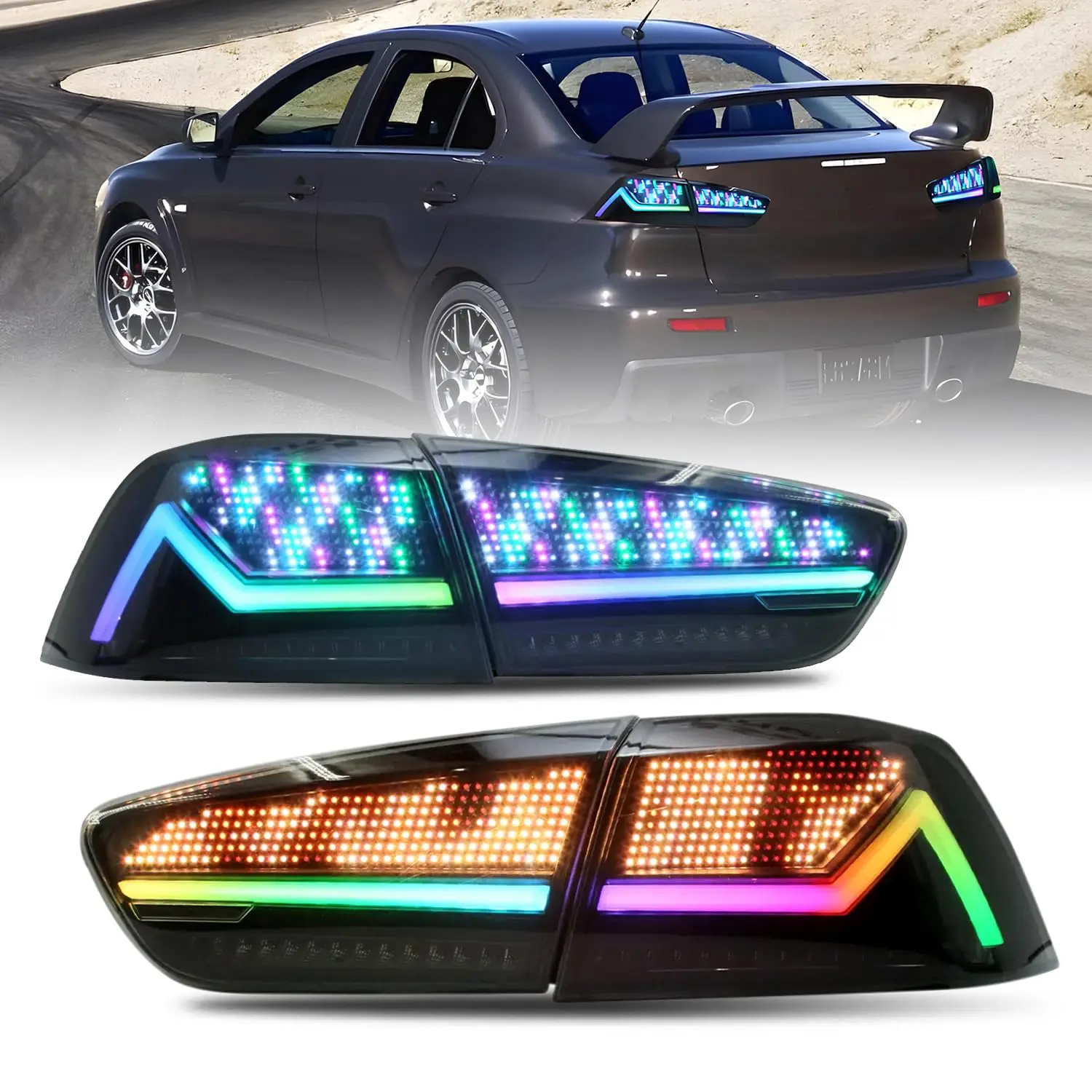 三菱 Lancer Ex Evo (2008-2018) 用 LED テールランプ RGB カー部品