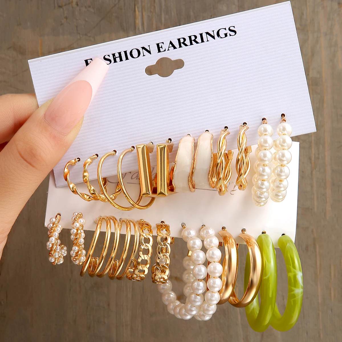 Trendy Gold Metal Earrings Set for Women Fashion Geometric Pearl Circle Drop Earrings 2022 Trend Set of Earrings Jewelry