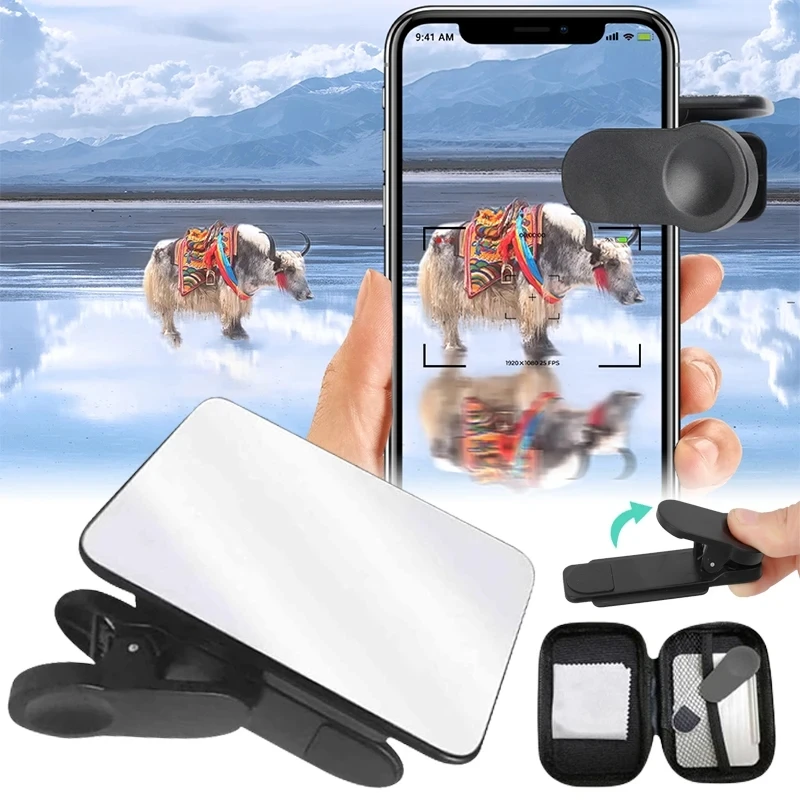 Smartphone Camera Spiegel Reflectie Clip Kit, Stereoscopische Schad Horizontale En Verticaal Shot Mobiele Telefoon Reflectie Shooting Clip Lens Universeel