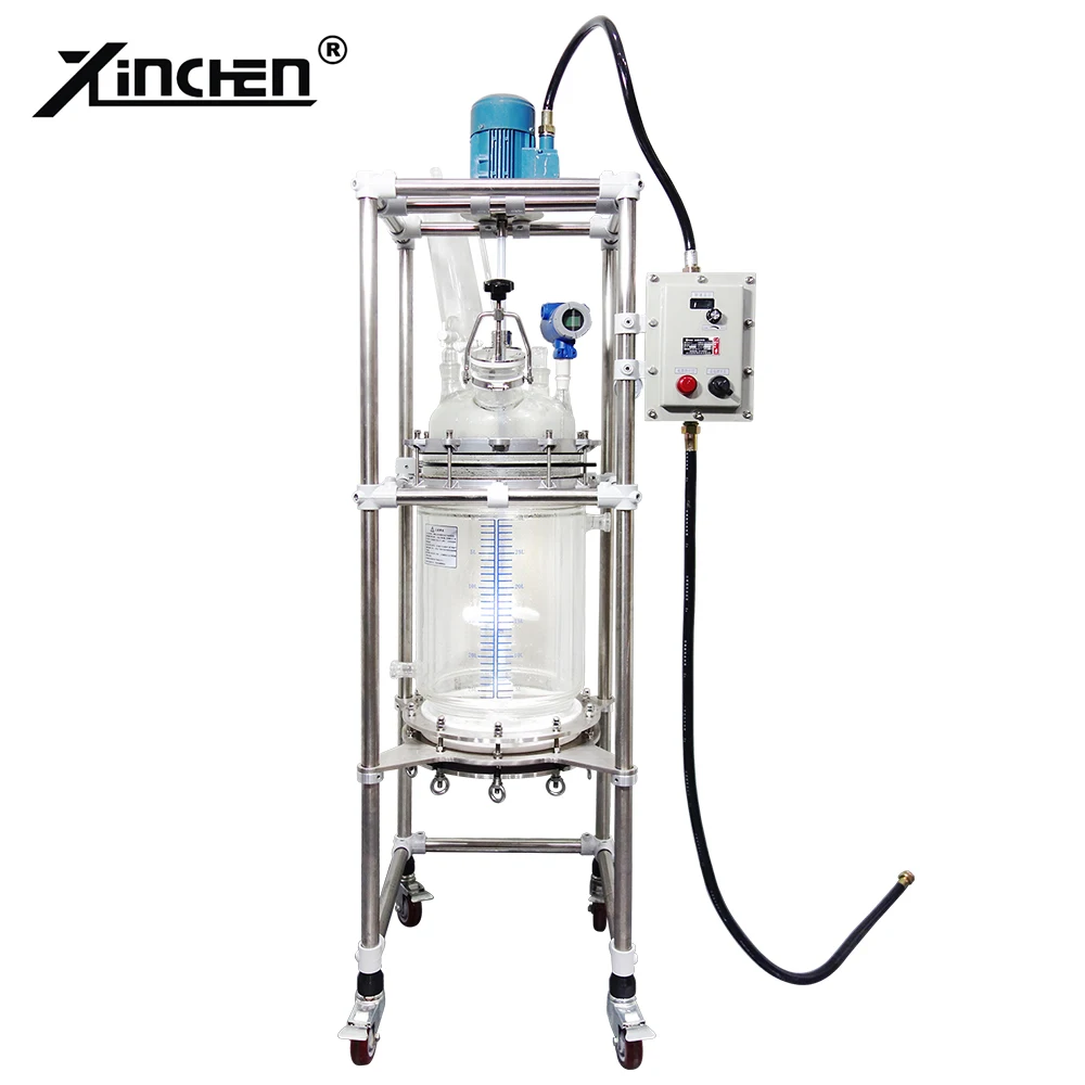 Laboratory 20 liters 50 liters bioreactor glass reactor manufacture