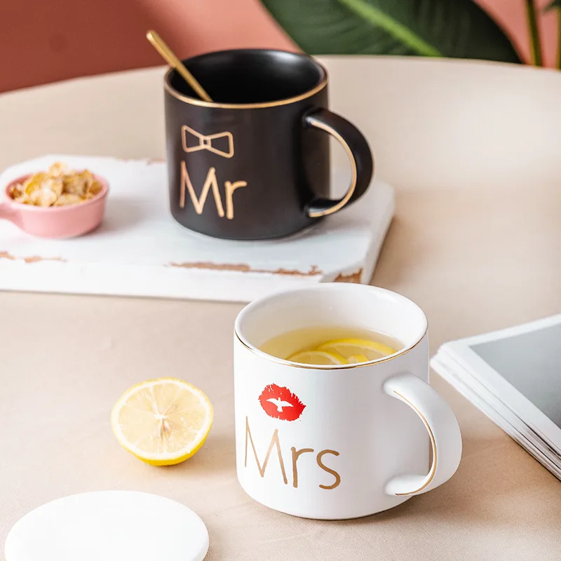 Mr And Mrs Coffee Mugs Cups Gift Set For Engagement Wedding Bridal ...