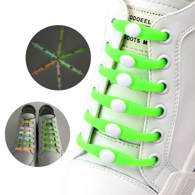 2023 New 12 Pcs/set Luminous No Tie Silicone Shoelace Lights