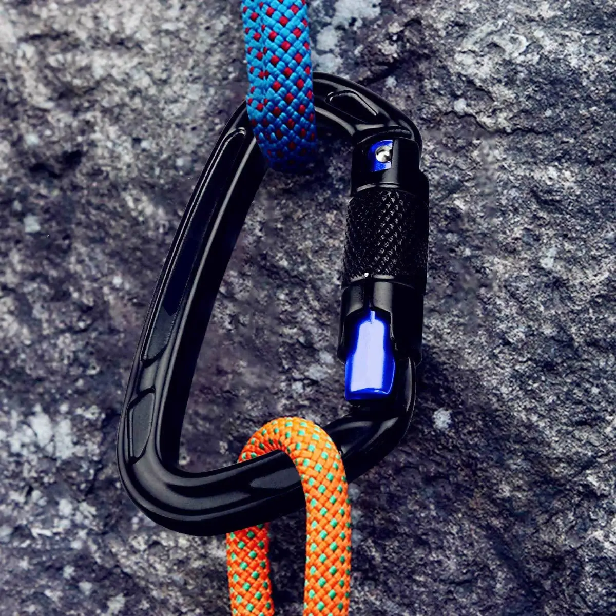 24kn Certified Auto Locking Climbing Carabiner Clips Hook Heavy Duty