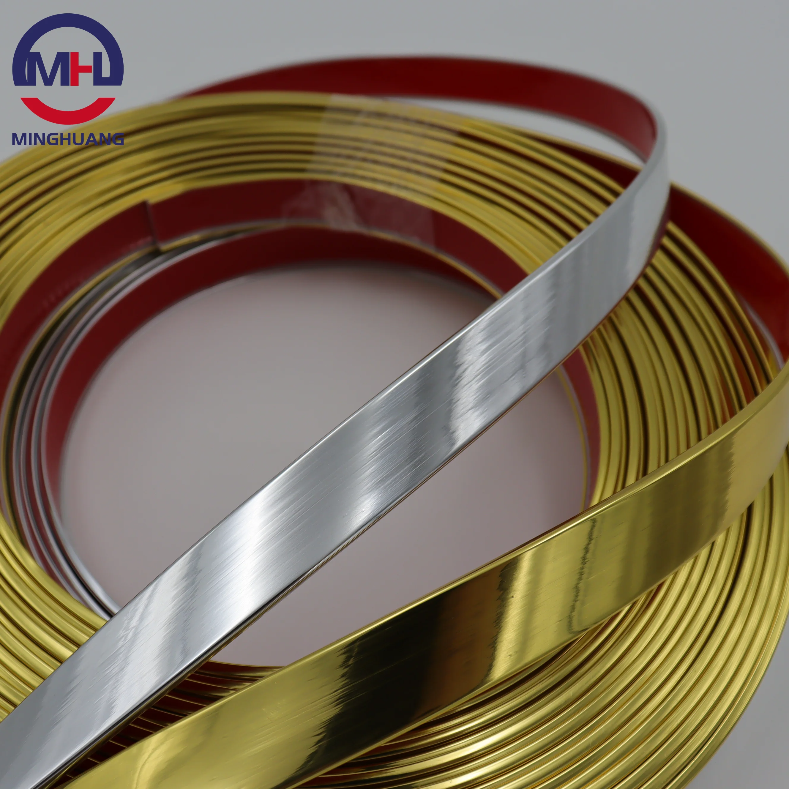 Mh Furniture Decorative Gold Strip Pvc Edge Banding Furnitures Gold Pvc