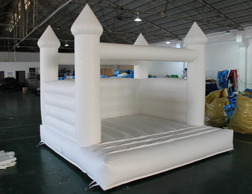 Cheap Custom Colors PVC Vinyl Inflatable Bouncy Castle Kid's Event Rental White Bounce House for Parties and Trampoline Park