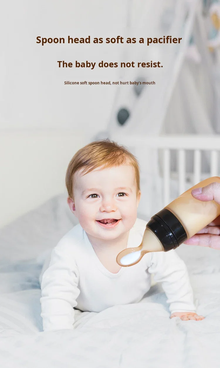 Children's Soft Silicone Rice Cereal Spoon for Baby Bottle Infant Feeding Convenient Squeeze Design for Comfortable Infant Food supplier
