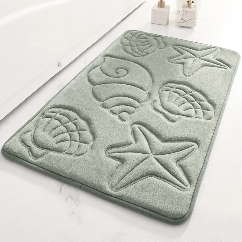 40*60cm 50*80cm 2024 Embossed Bath Mat Non-Slip Soft Comfortable Machine Washable Memory Foam Bath Mat for Bathroom Shower