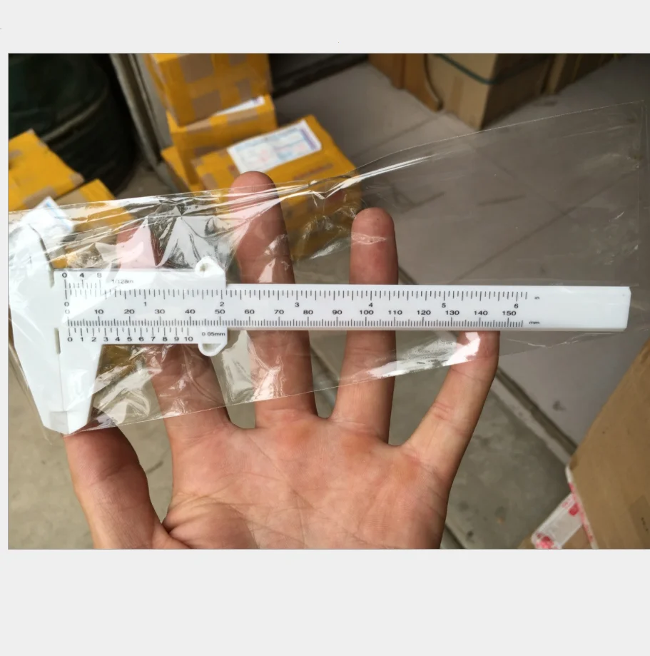 wholesale Vernier caliper 150mm Plastic Slide Caliper Ruler White Red Blue Black Individually packaged Measure Eyebrow Distance