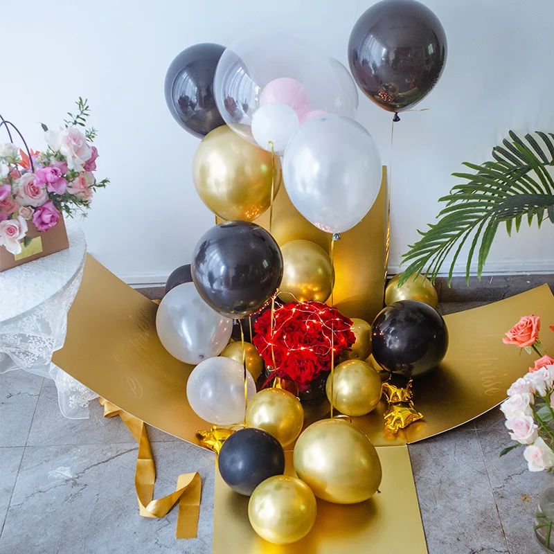 Изготовленный На Заказ Бумажный воздушный шар для романтической вечеринки свадьбы шар-сюрприз Подарочная коробка красивые взрывные подарочные коробки дня