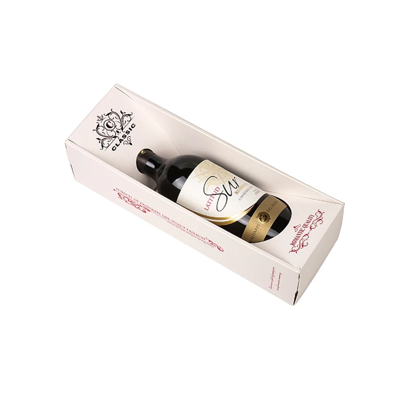 Custom Cardboard Carton Mailer Wine Glass Bottle Storage Packaging Gift Box Wine Corrugated Shipping Box With Handle