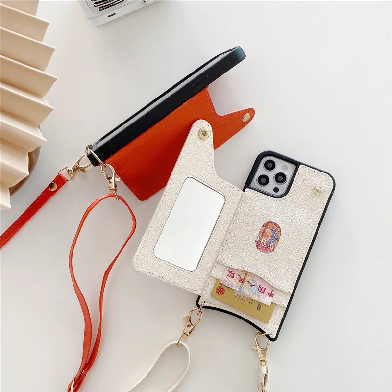 Crossbody Chain Strap Card Wallet Case Cover For iPhone 13 Pro Max