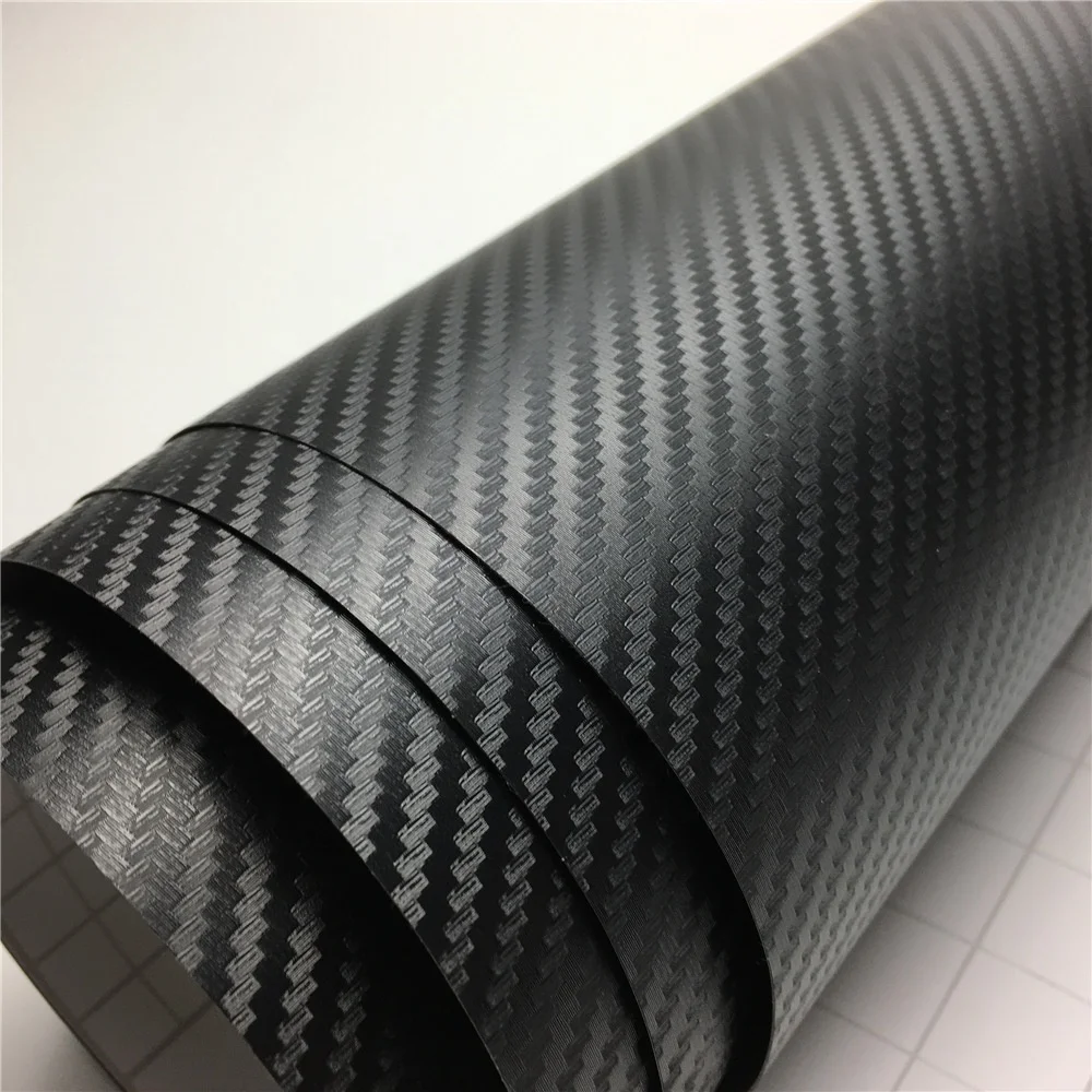 2MX60cm Black 3D Carbon Fibre Vinyl Car Wrap Film Sheet Sticker Air Bubble Free 
