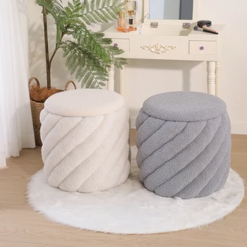 Bedroom Living Room Modern Storage Ottoman Foot Stool Makeup Stool