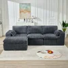 Grey + Fabric + Foam + 3 Seat