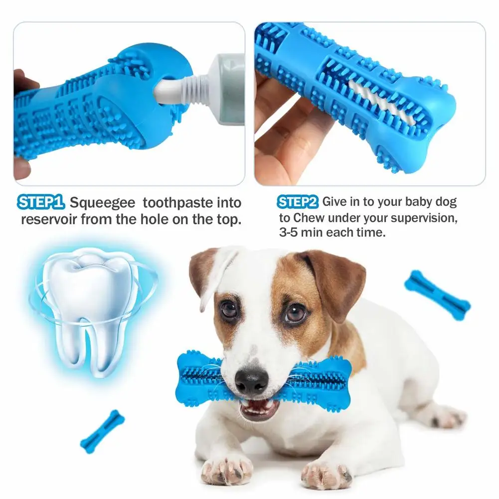 Juguete para masticar para perros, cepillo de dientes de goma para