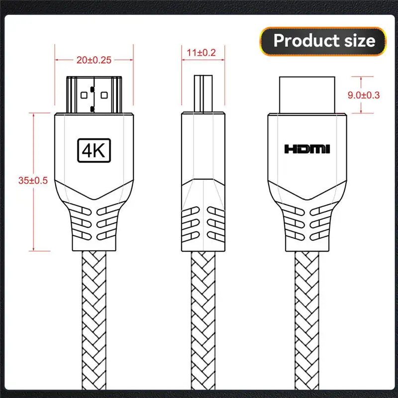 High Speed Good Price 1.5M Black Hdmi to Hdmi Kabel 4 k Resolution 18Gbps 3D 2.0 Version 4K HDMI Cable