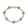 Bracciale con diamanti verde oliva dorato