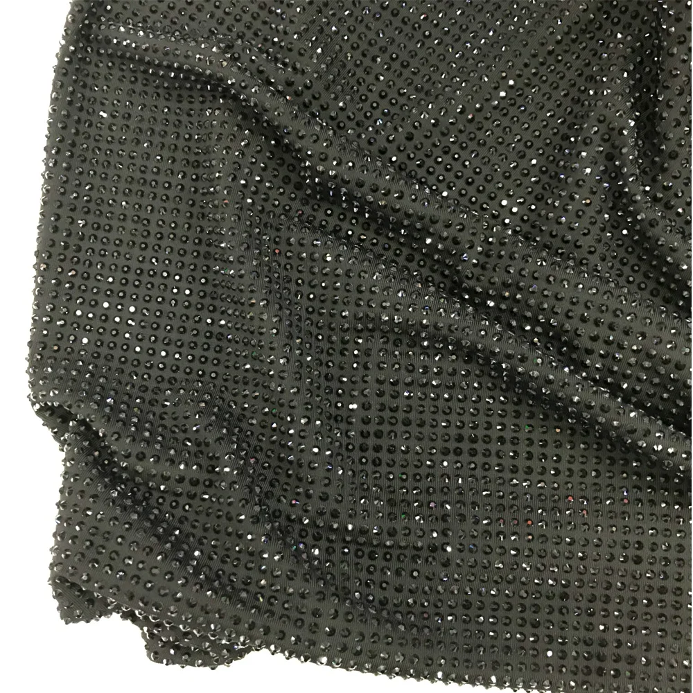 S458 150 см * 100 см Новое поступление эластичная сетчатая ткань со стразами для изготовления платья сетчатая ткань со сверкающими кристаллами