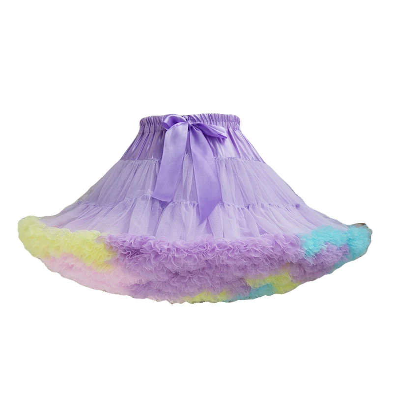 Girls Tutu Skirt 3Y-14Y Tulle Ruffles Prom Dress Classical Children Girls Solid Color Tutu Skirt For Kids