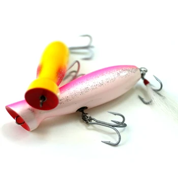5.5' Fishing Wood Bottle Style Popper Lure Artificial Bait Wooden Baitsocean Tackle for Striped Bass Tuna Fishing – Popper – view 5