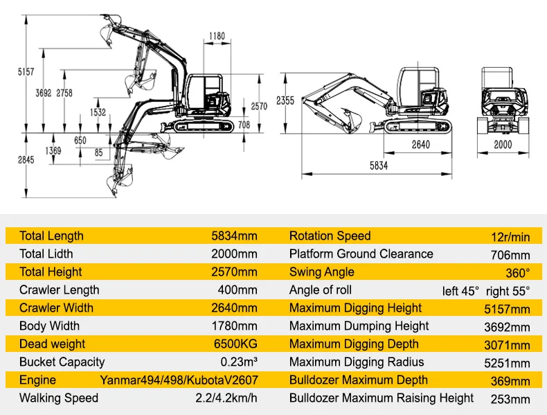 product cabin mini excavator 65ton with ac 2025 new hydraulic excavator cheap price ce epa approved-7