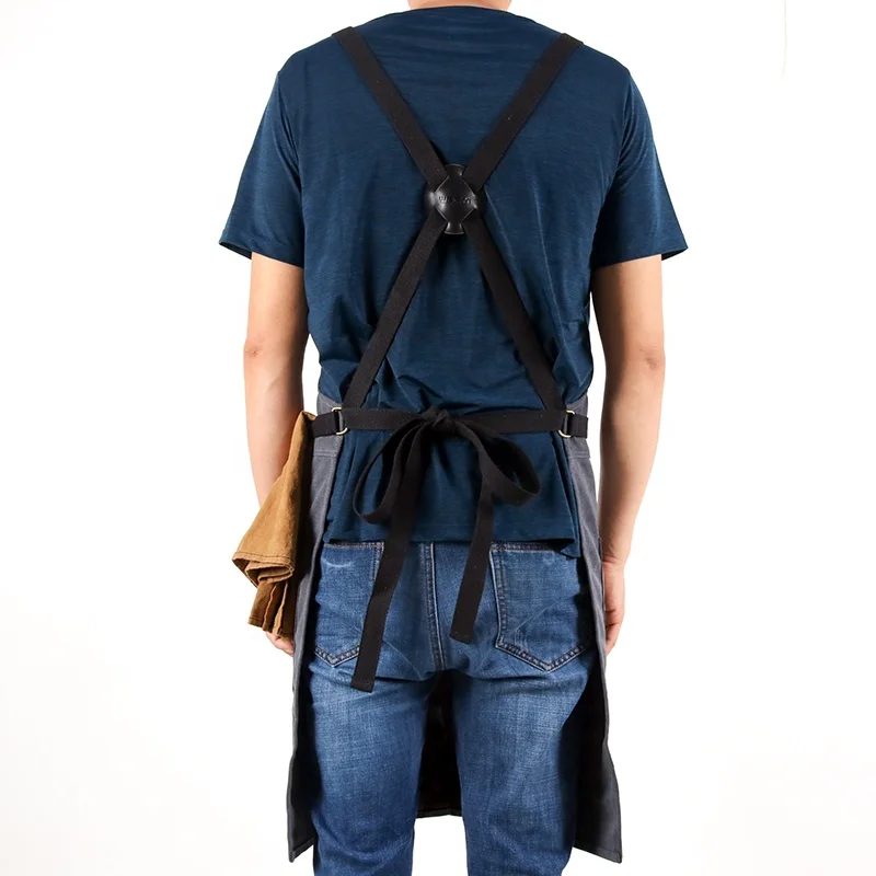 CHANGRONG Custom Canvas Leather Reinforcement and Split-Leg Carpenter Blacksmith Mechanic Woodworker Apron