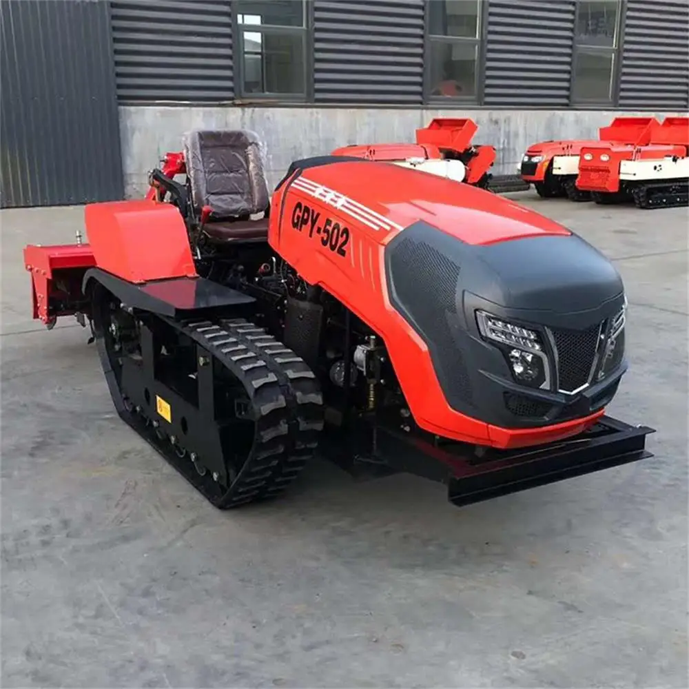Small Crawler Tractor With Cultivator and Bulldozer for Paddy Field