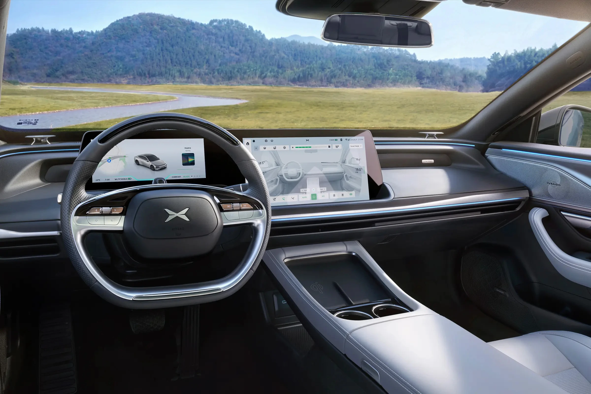 Xpeng P7 i aracı için Sıcak Satışta Yüksek Kaliteli Dört Kapılı Beş Koltuklu Yeni Enerji Tam Elektrikli Arka Tekerlekten Tahrikli Sedan