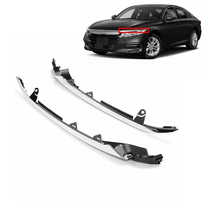 replacement OEM front bumper grille chrome headlight molding strip trim for Honda accord 2018 2019 2020