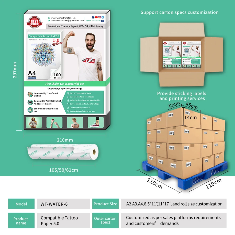 Winner Transfer Safe High Quality Hot Sell Water Transfer Paper Temporary Tatoo Sticker Buy