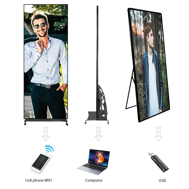 P1.86 Standing Signage Led Sign 640*1920mm Xx.video.xx  Commercial Led Screen