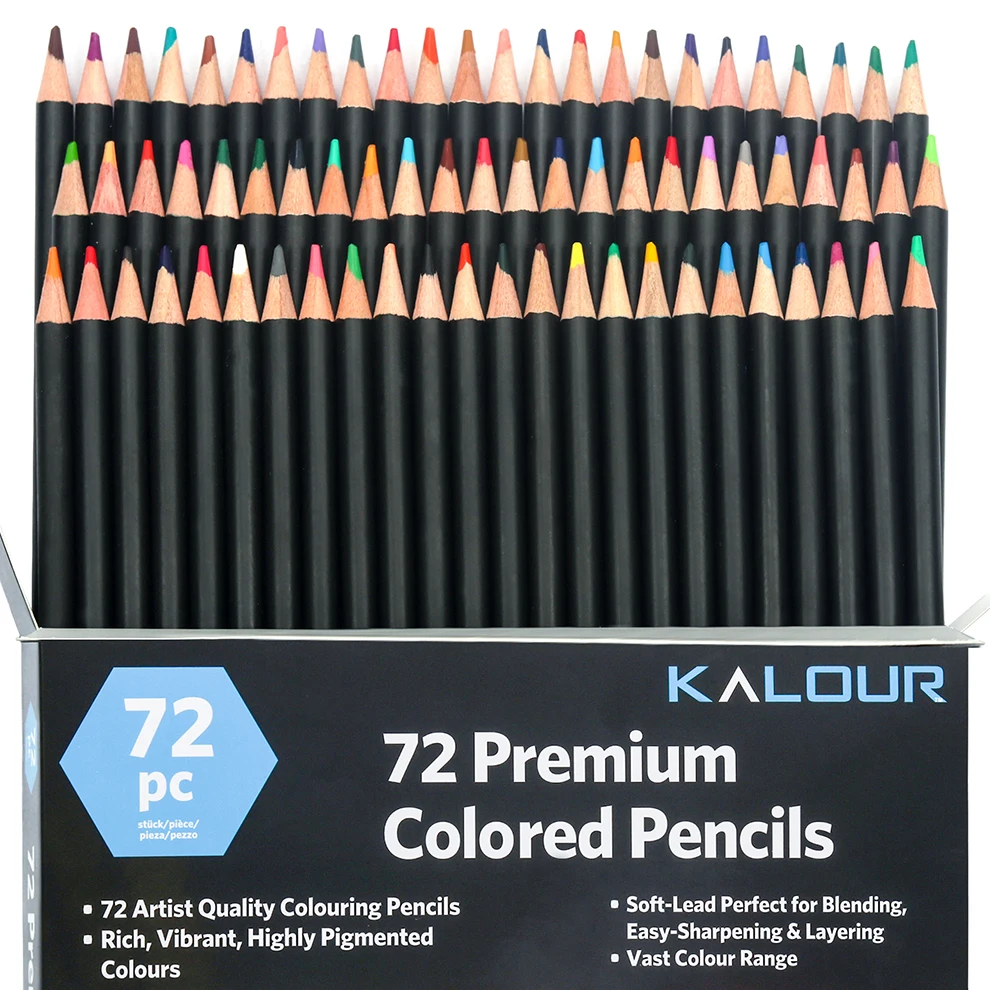 KALOUR New Arrival 72 Sticks Oily Color Pencil Fabric Pencil Bag