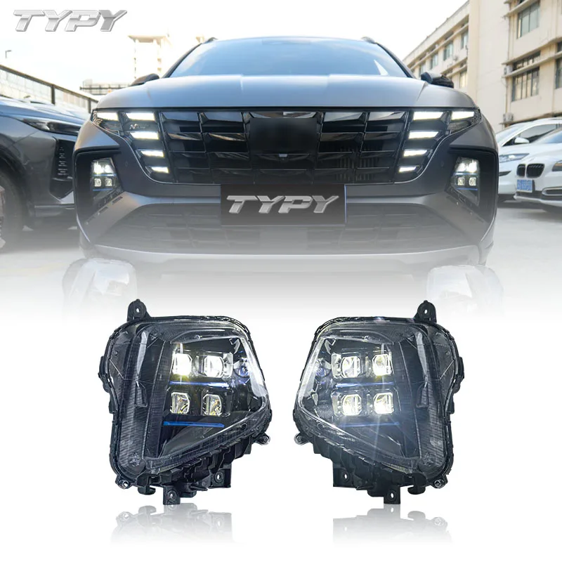 Faros Antiniebla LED Para Hyundai Tucson NX4 2021-2023 – Proyector Con DRL Y Luz De Niebla, Instalación Plug And Play, 12V 6000K