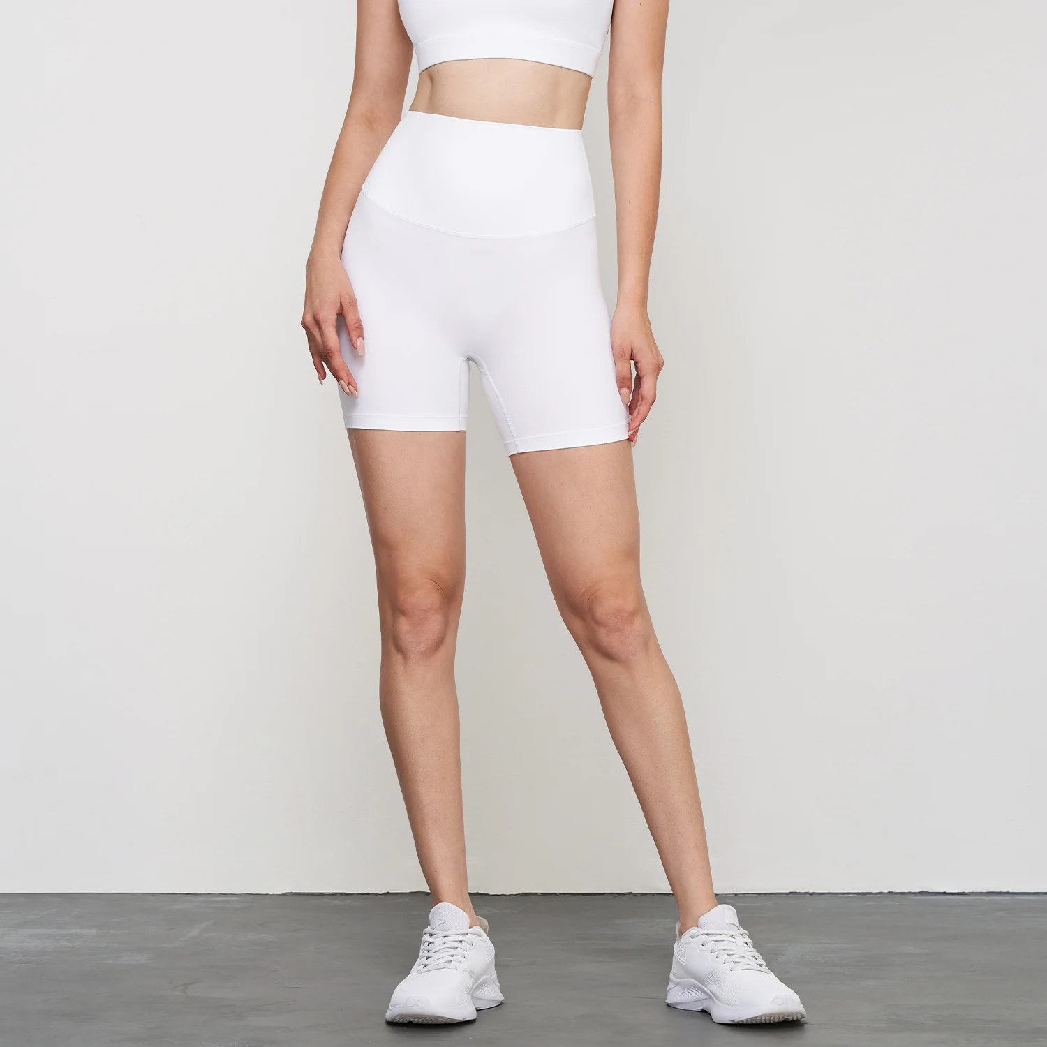 Nude Skin Color Strap Yoga Bra and Bike Shorts Matching Sets Activewear  High Waist Booty Shorts Exercise Gym Yoga Outfit