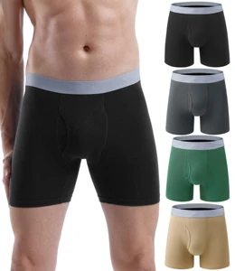 Mens Cotton Underwear Boxer Briefs Shorts Men's Organic Cotton Trunks Men Spandex Underpants