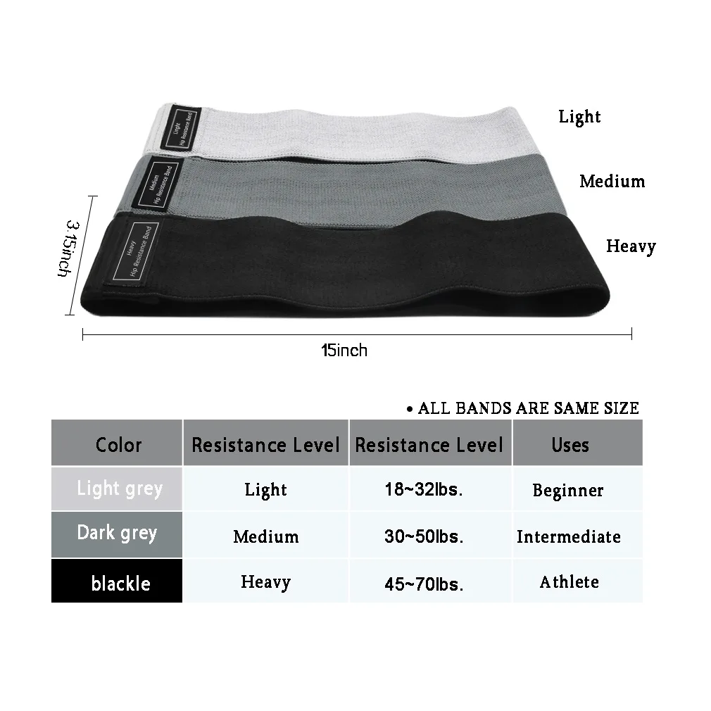 Fast Delivery Factory Price Customized Logo Exercise Hip Fitness Loop Elastic Booty Band Set