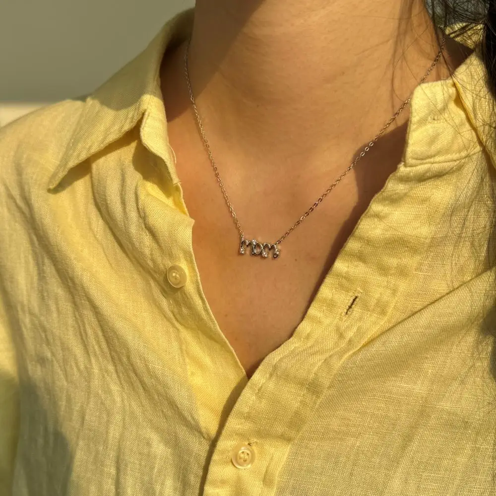 KAKODIY Mother's Day Jewelry for Women 925 Sterling Silver Gold Plated 15mm Wide Letter Pendant Necklace detail 7