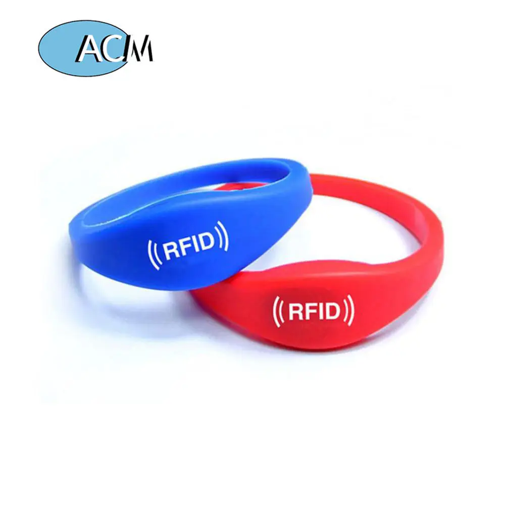 Gelang silikon anti air, gelang silikon, gelang RFID, anti air, tertutup,  bulat, kustom, gelang cetak Debossed untuk berbagi Media sosial