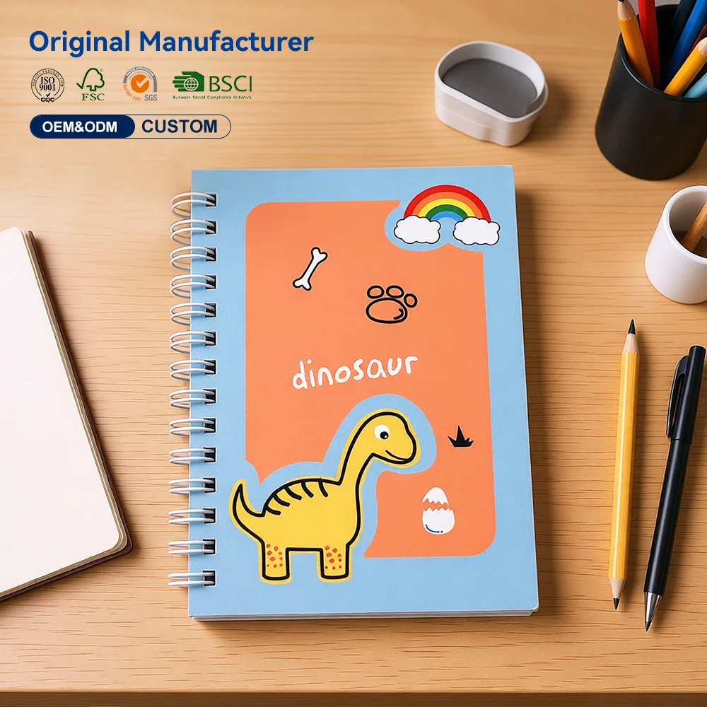 High Value A5 A3 Cartoon Coil Book Spiral Notebook Cute Creative Loose-Leaf Horizontal Line Diary Student School Wholesale Paper