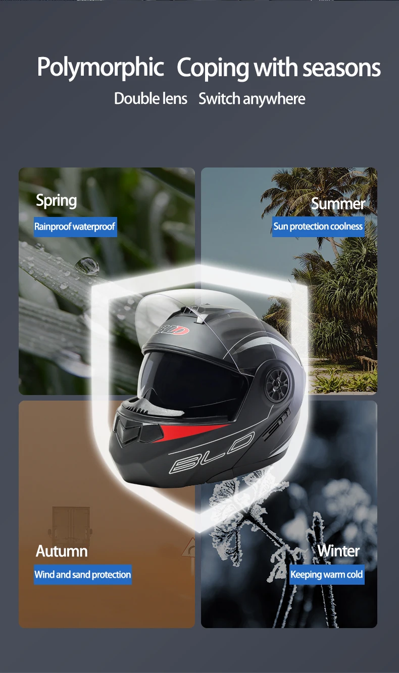 Motorrad Bluetooth Helm Mit Handschuhen - DOT/ECE Modular Helm Doppel Sonnenblende