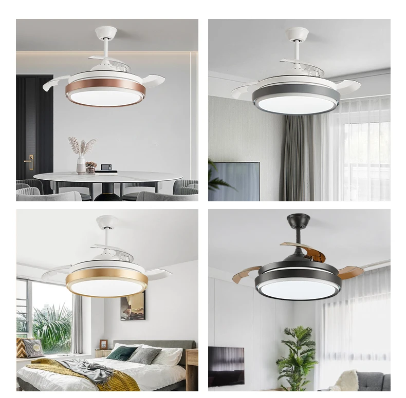Ceiling Fans with Remote Control Fandelier Light Decorative Lights for Bedrooms Led Fan Retractable Ceiling Fans