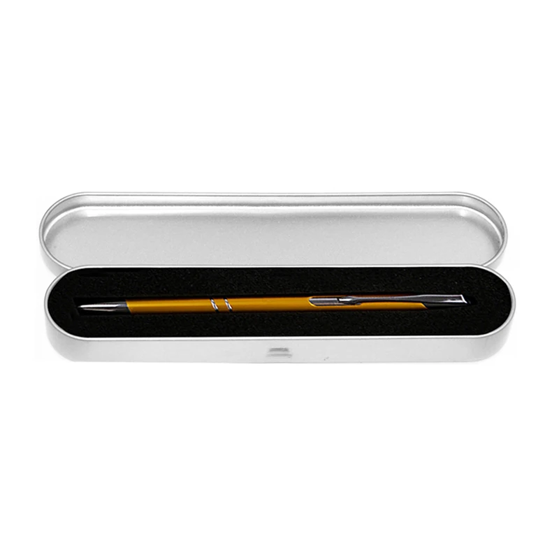Wholesale Custom Logo Print Simple Creative Pen Pencil Gift Case Metal Tin Box