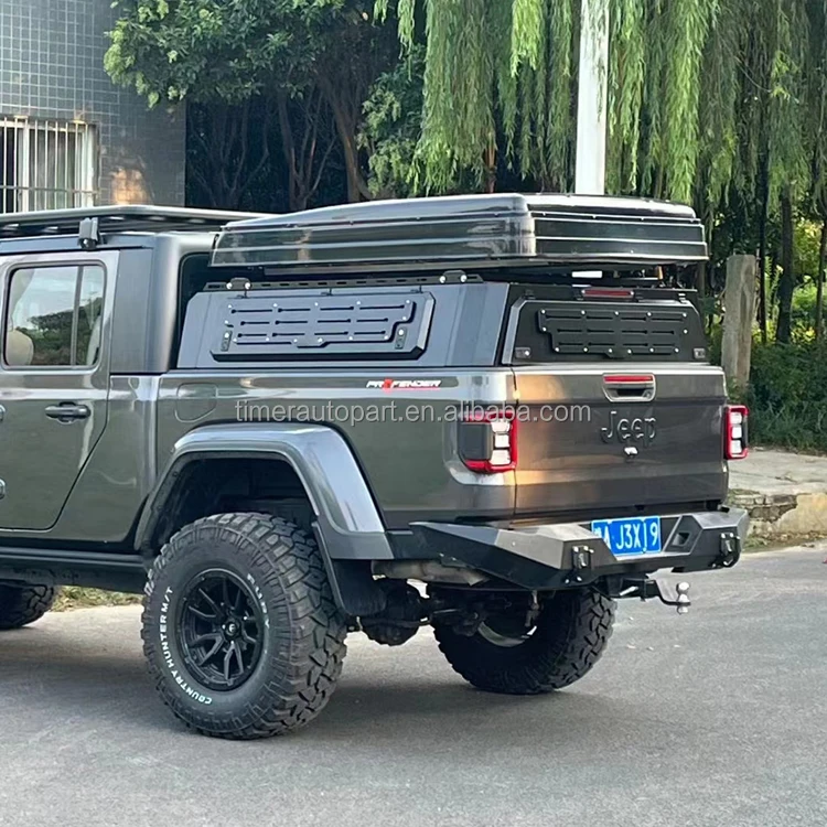 Waterproof Pickup Half Height Camper Shell Topper Hardtop 2020 Jeep Gladiator Trunk Tonneau Back Bed Cover Sliding Glass Windows