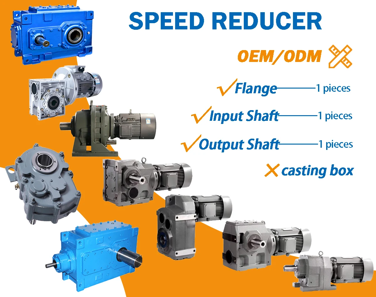 R Series Inline Bevel Helical Geared Motor Worm Speed Reducers