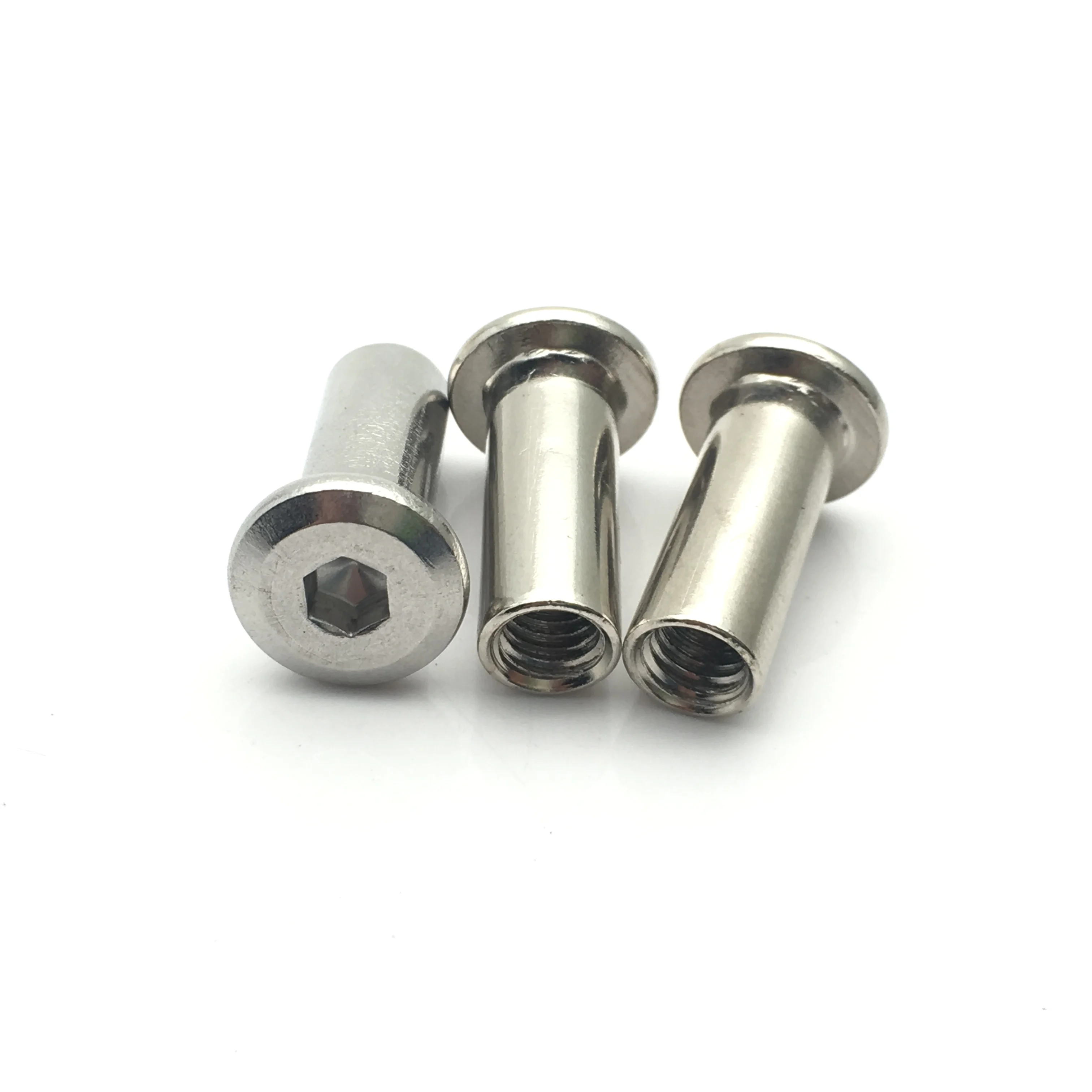 M3 M4 M5 M6 M8 M10  Furniture Connector Bolts and Nuts Steel Nickel Plated Flat Socket Head Sleeve Barrel Nut