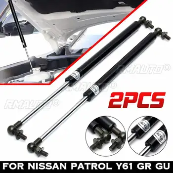 Pair Car Front Bonnet Hood Lift Supports Shock Gas Struts Bars Gas Spring for Nissan Patrol Y61 1997-2018