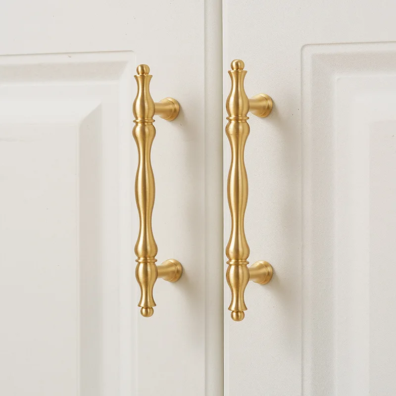 Brass Knurling Patterned Cabinet T-bar Pull - HOB Furniture
