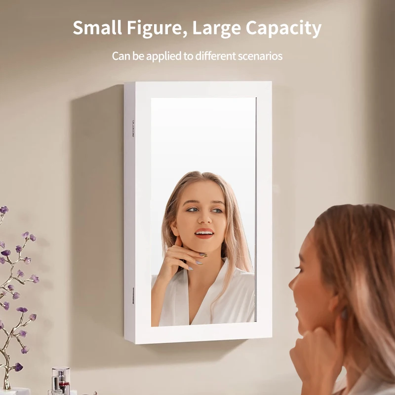 Новый деревянный шкаф для хранения гостиной Запираемый Настенный ювелирных изделий